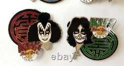 Kiss Band Hard Rock Café Pin Badge Set 4pc 1978 Visages Avec Disques Japon 2005 Le 750