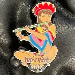 Lima Pérou? Hard Rock Cafehrc Pin? Beautiful Sexy Girl Plays National Flute Rare