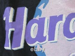 Nos 1990s Hard Rock Cafe Tshirt Amsterdam Navy Blue Purple Cotton XXL Pays-bas