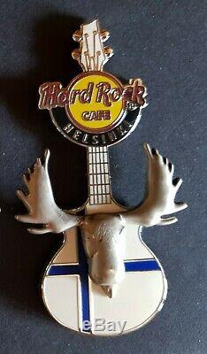 Rar! Hard Rock Cafe Pin Helsinki Viking Elch Moose 3d Scandinave Guitare