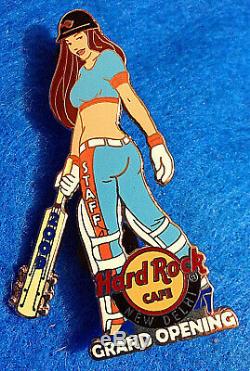 Rare New Delhi Personnel D'ouverture Des Indiens Cricket Batteur Girl Hard Rock Cafe Pin Le30