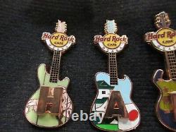 Set Complet Hard Rock Cafe Japon Japan Guitar Series 12 Broches (limité 200 Chacune)