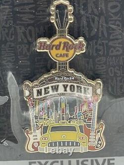 Tee-shirt exclusif de la ville de Hard Rock Cafe PIN V15 New York Times Square Taxi Guitar HTF
