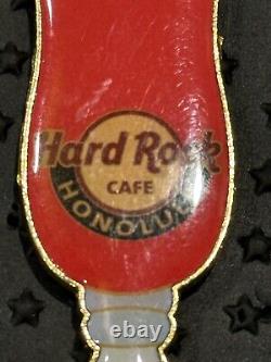 Très Rare Hard Rock Café Honolulu Rouge Boisson Guitare Paille Aimant