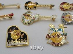 Vintage Hard Rock Cafe Guitar Pin Lot Of 8 From The 1990s Boston Honolulu + Plus