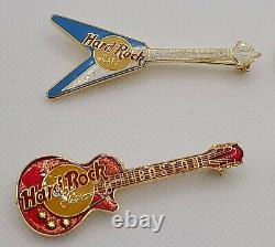 Vintage Hard Rock Cafe Guitar Pin Lot Of 8 From The 1990s Boston Honolulu + Plus