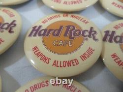 Vintage Hard Rock Café Pas De Drogues Armes Nucléaires Autorisées À L'intérieur Du Lot 100 Boutons